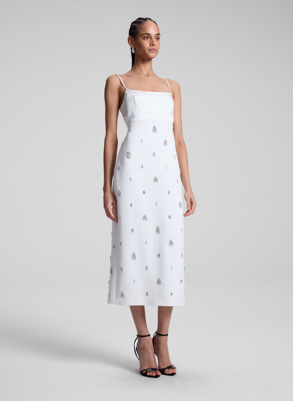 A.l.c. Alana Embellished Midi Dress White