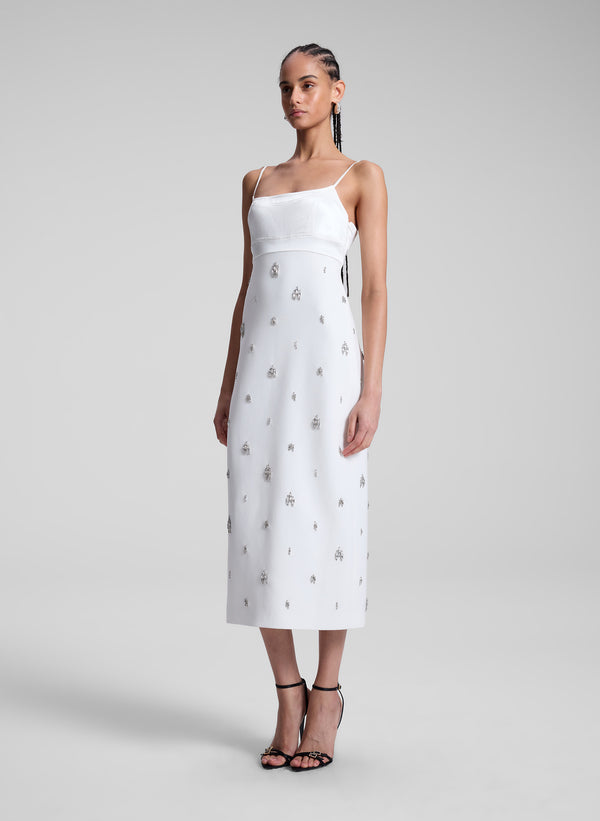 A.l.c. Alana Embellished Midi Dress White