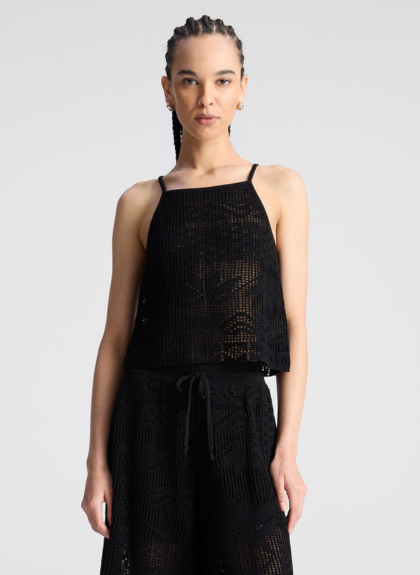 A.l.c. Alden Crochet Knit Top Black