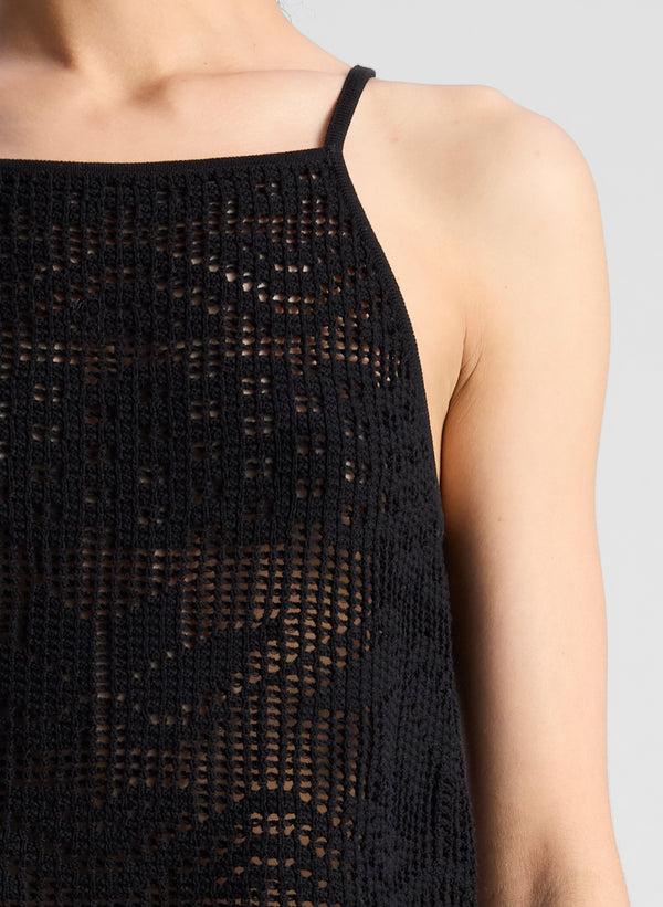 A.l.c. Alden Crochet Knit Top Black
