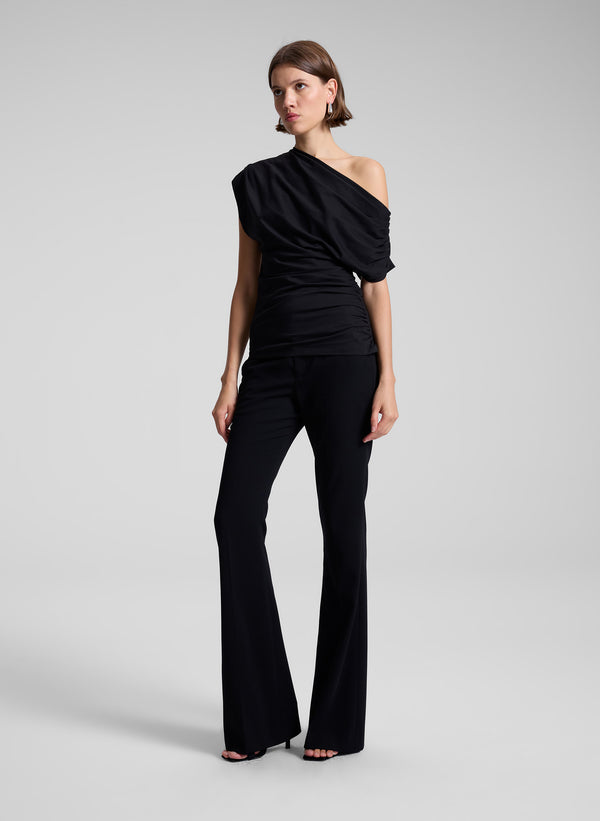 A.l.c. Alice Cotton One Shoulder Tee Black