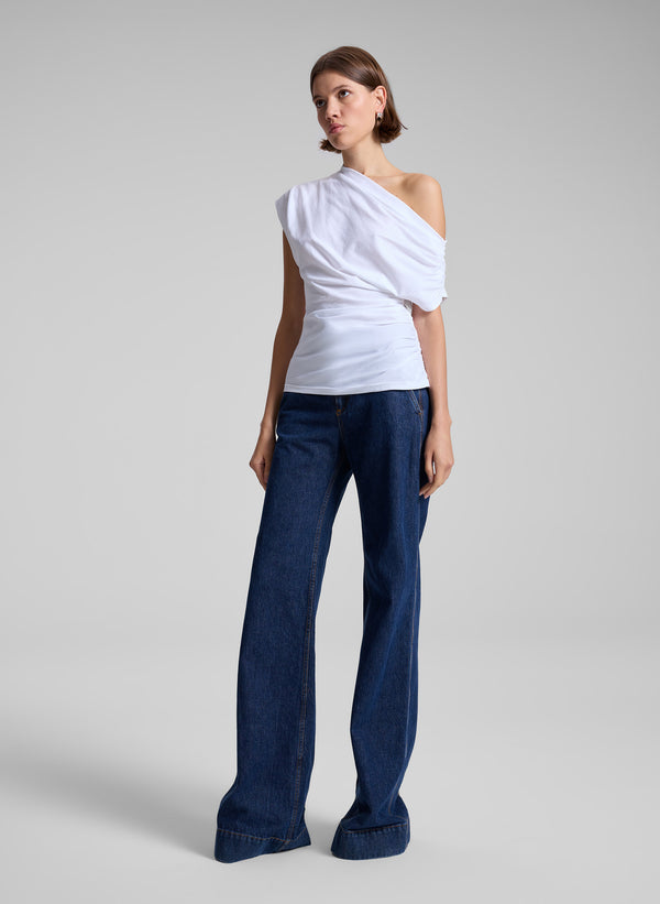 A.l.c. Alice Cotton One Shoulder Tee White