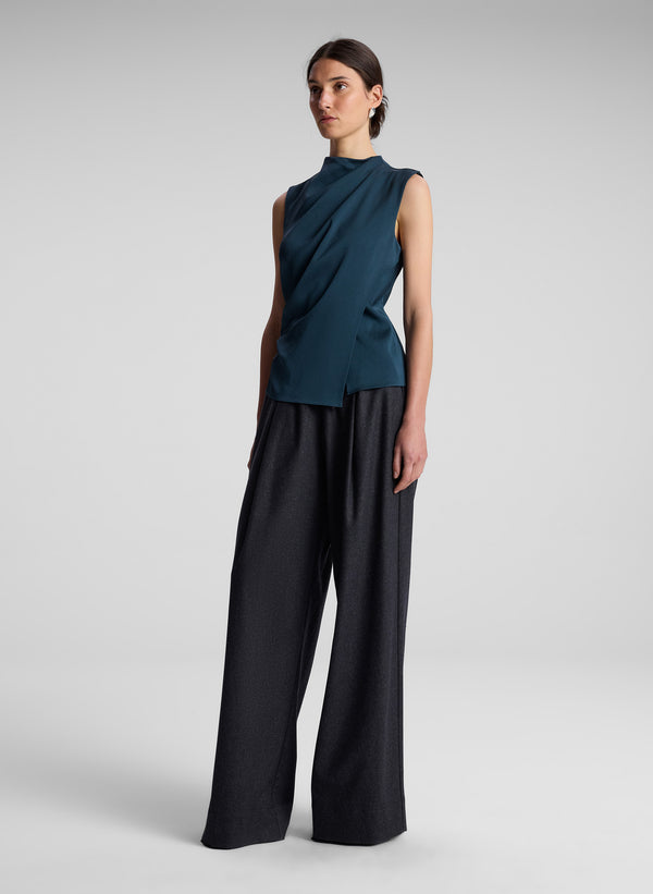 A.l.c. Amira Ruched Sleeveless Top Malachite