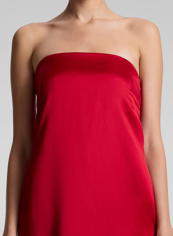 A.l.c. Ani Strapless Satin Gown Really Red