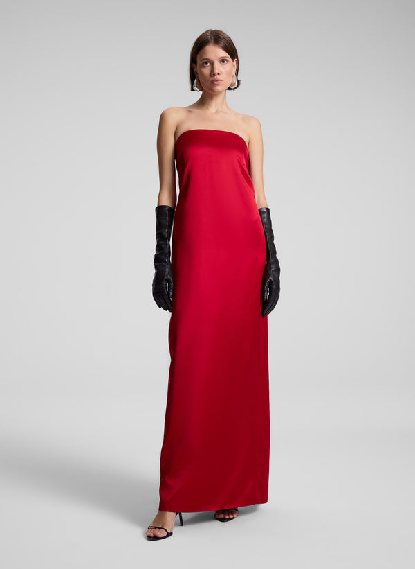 a.l.c. Ani Strapless Satin Gown Really Red