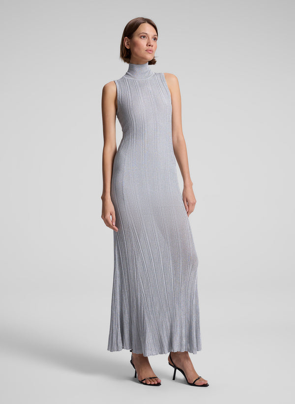 A.l.c. Arden Metallic Knit Maxi Dress Mercury
