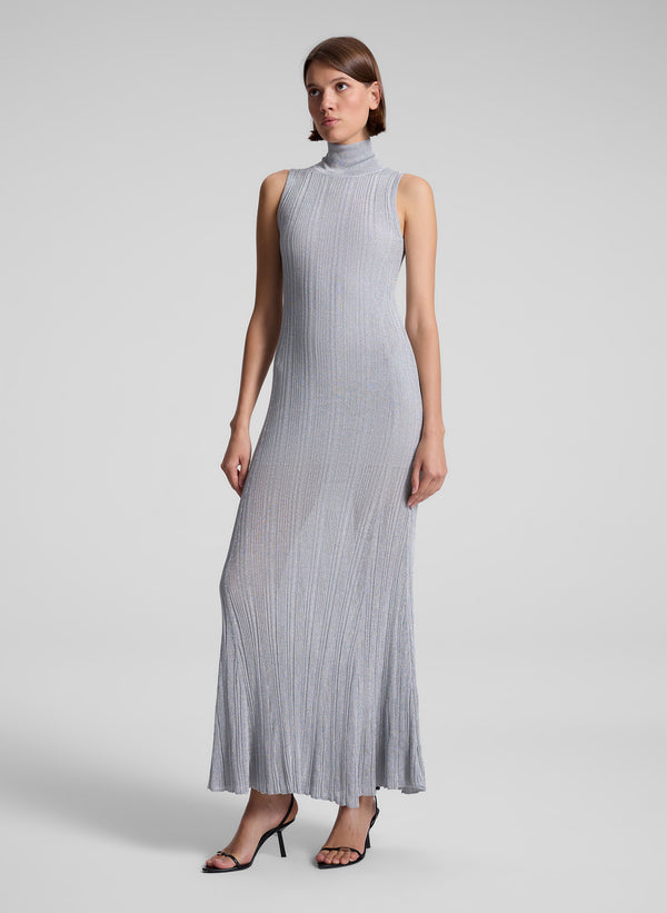A.l.c. Arden Metallic Knit Maxi Dress Mercury