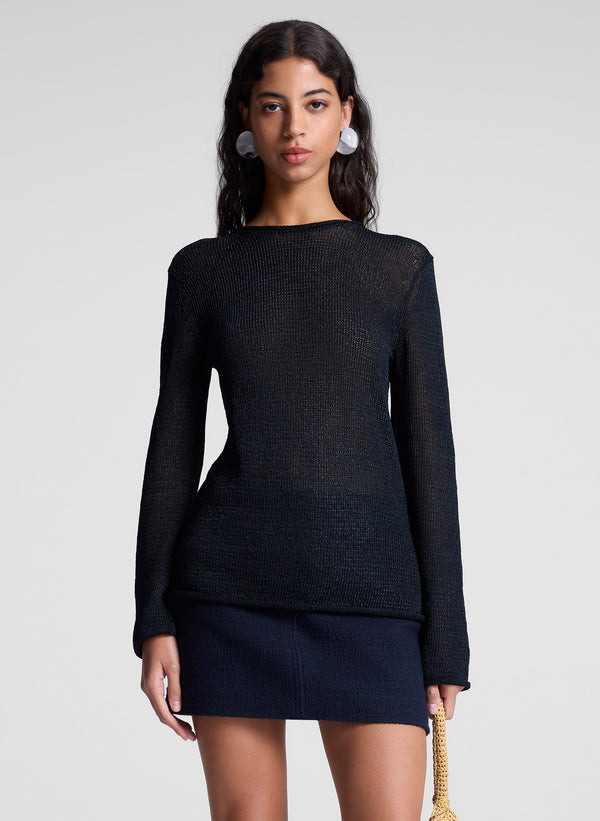 a.l.c. Ash Open Knit Sweater Midnight