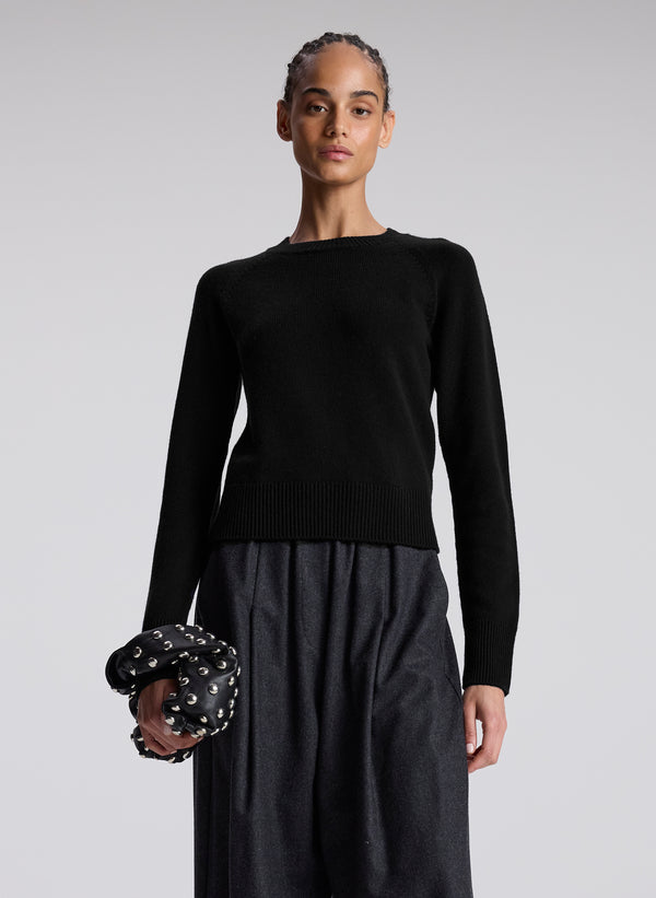 a.l.c. Ashtyn Cashmere Crew Neck Sweater Black