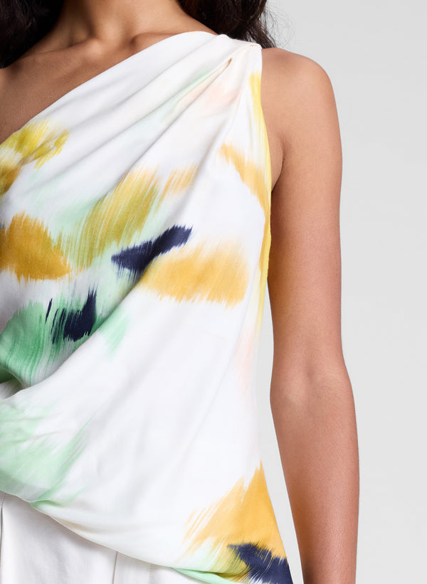 A.l.c. Aster Satin One Shoulder Top Floral Multi