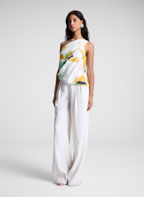 A.l.c. Aster Satin One Shoulder Top Floral Multi