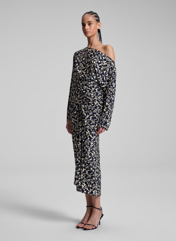 A.l.c. Aurelie Jersey Midi Skirt Navy/Cream