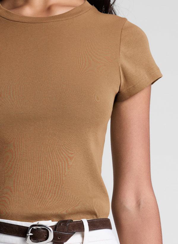 A.l.c. Avery Cotton Rib Baby Tee Aged Bronze