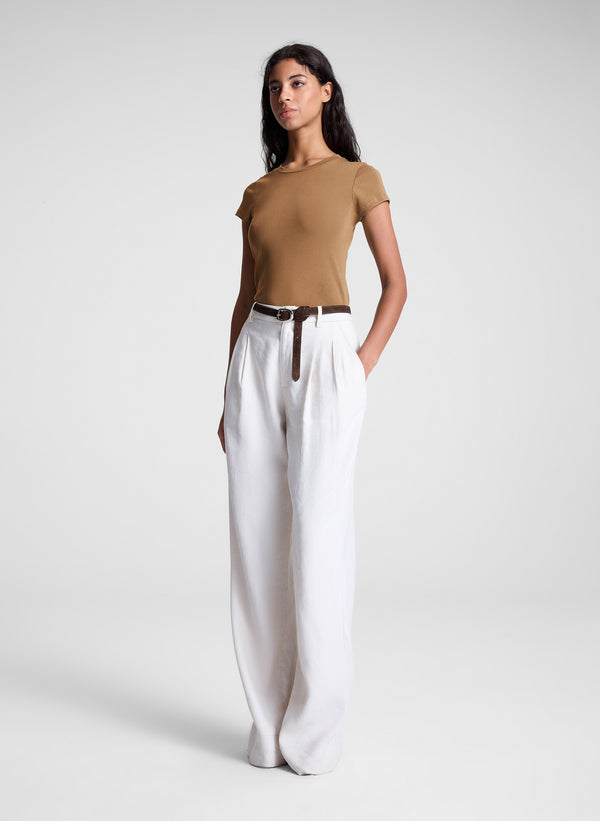 A.l.c. Avery Cotton Rib Baby Tee Aged Bronze