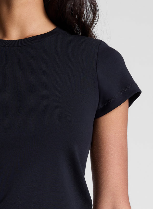 A.l.c. Avery Cotton Rib Baby Tee Black