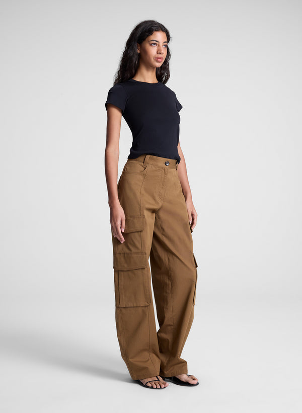 A.l.c. Avery Cotton Rib Baby Tee Black