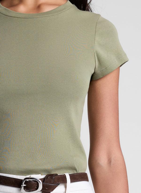 A.l.c. Avery Cotton Rib Baby Tee Eucalyptus