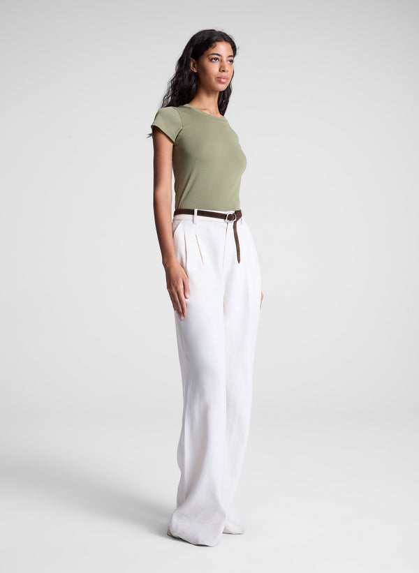 A.l.c. Avery Cotton Rib Baby Tee Eucalyptus