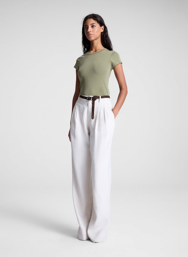 A.l.c. Avery Cotton Rib Baby Tee Eucalyptus