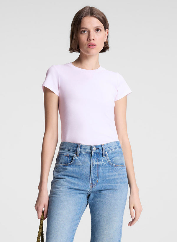 a.l.c. Avery Cotton Rib Baby Tee Opal