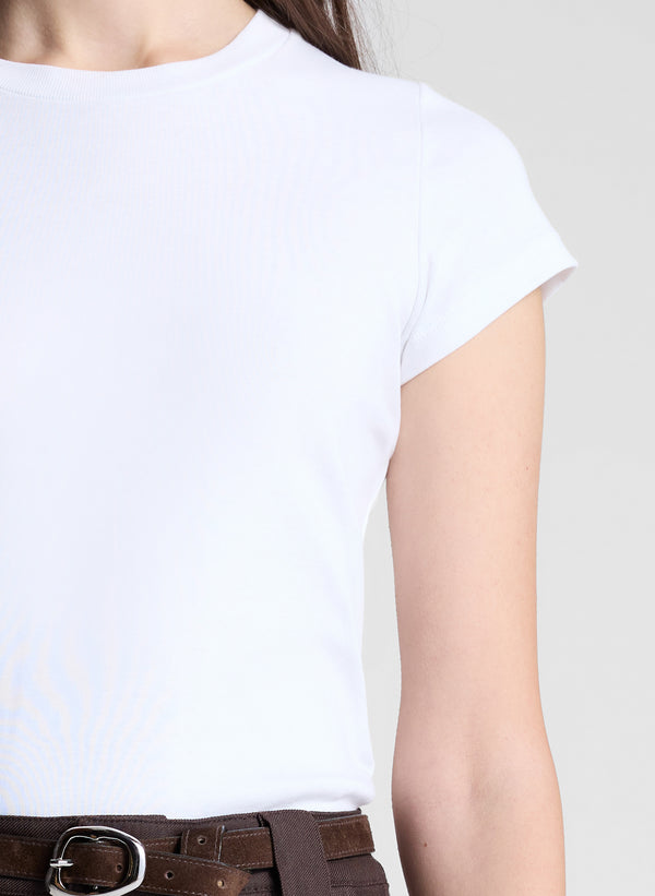 A.l.c. Avery Cotton Rib Baby Tee White