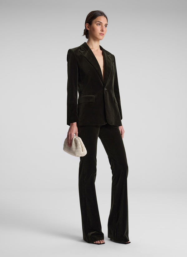 A.l.c. Ben Velvet Tailored Jacket Mossy