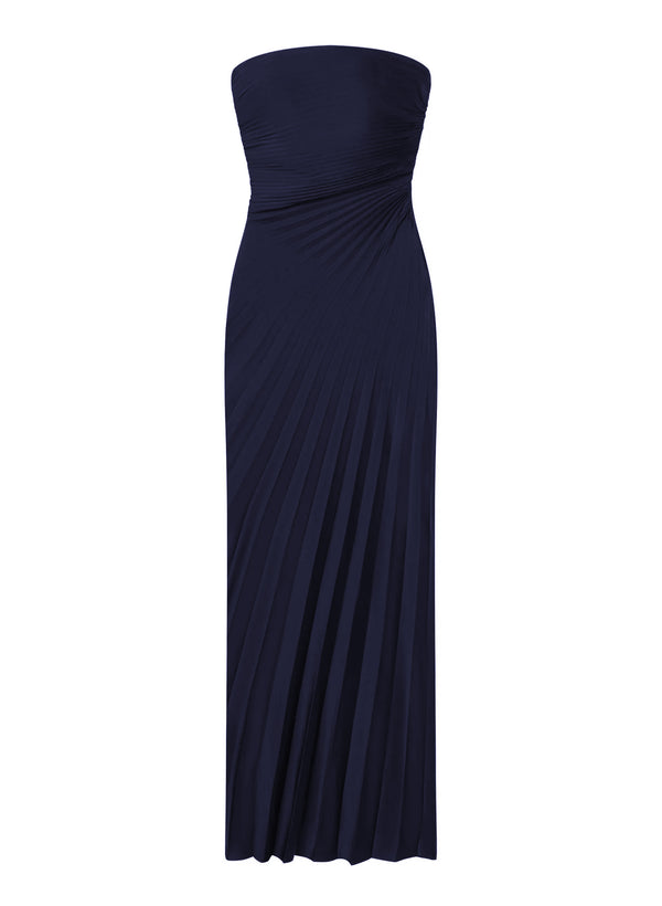 A.l.c. Bianca Strapless Pleated Maxi Dress Riviera