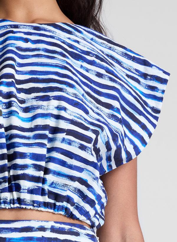 A.l.c. Billie Cropped Stripe Top Navy Stripe