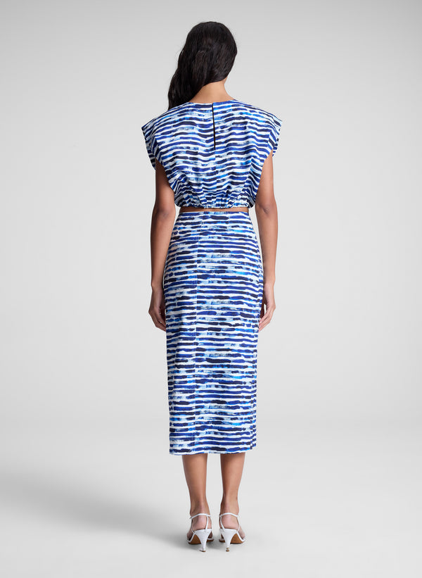 A.l.c. Billie Cropped Stripe Top Navy Stripe