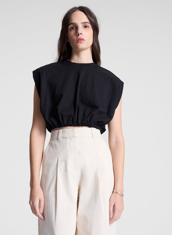 a.l.c. Billie Cropped Tee Black