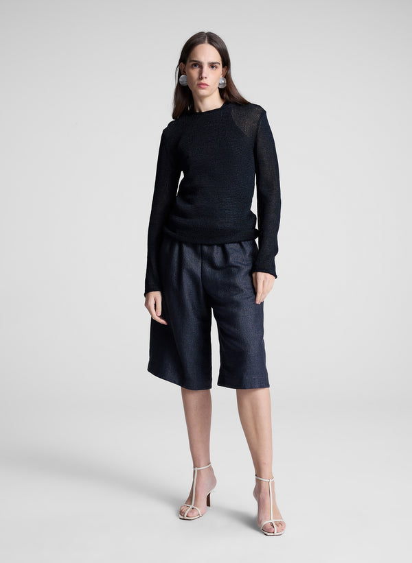 A.l.c. Bodie Raffia Short Deep Navy