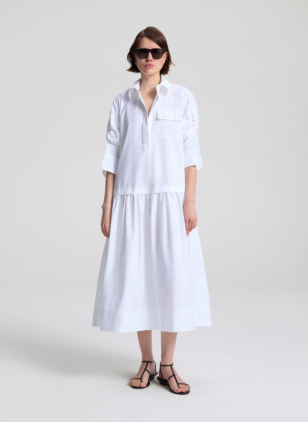 a.l.c. Bonnie Cotton Maxi Shirtdress White