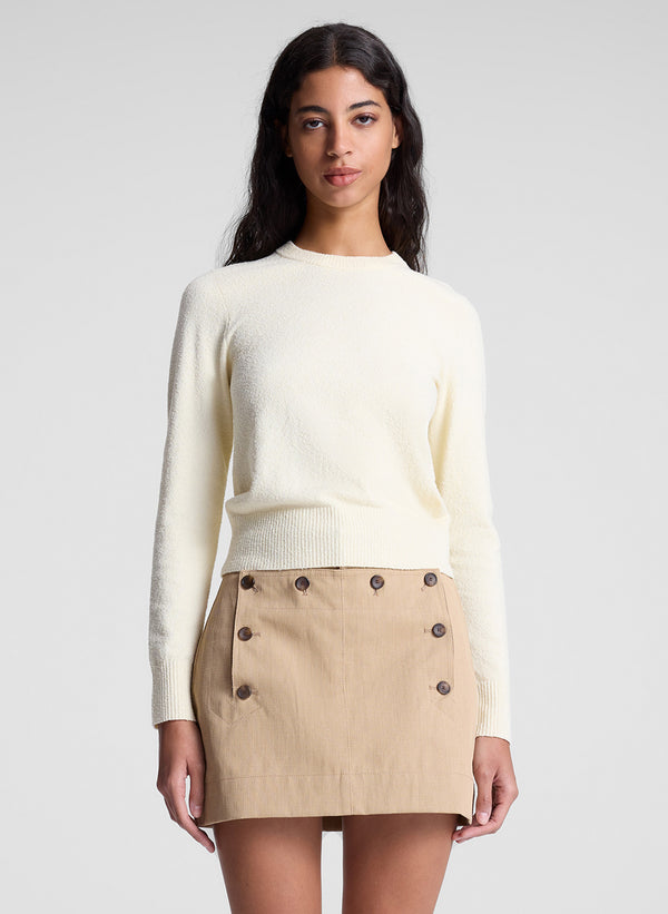 a.l.c. Bradley Cotton Boucle Sweater Pale Yellow