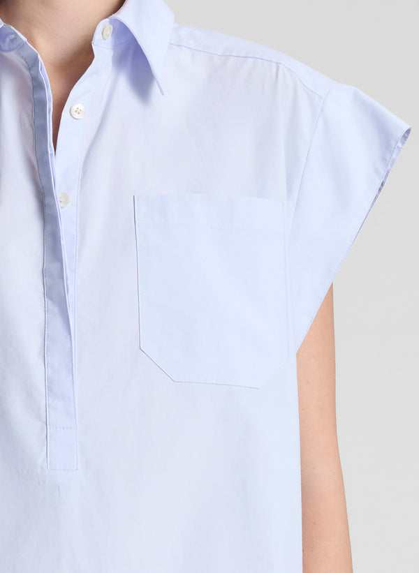 A.l.c. Brock Cotton Mini Dress Acqua