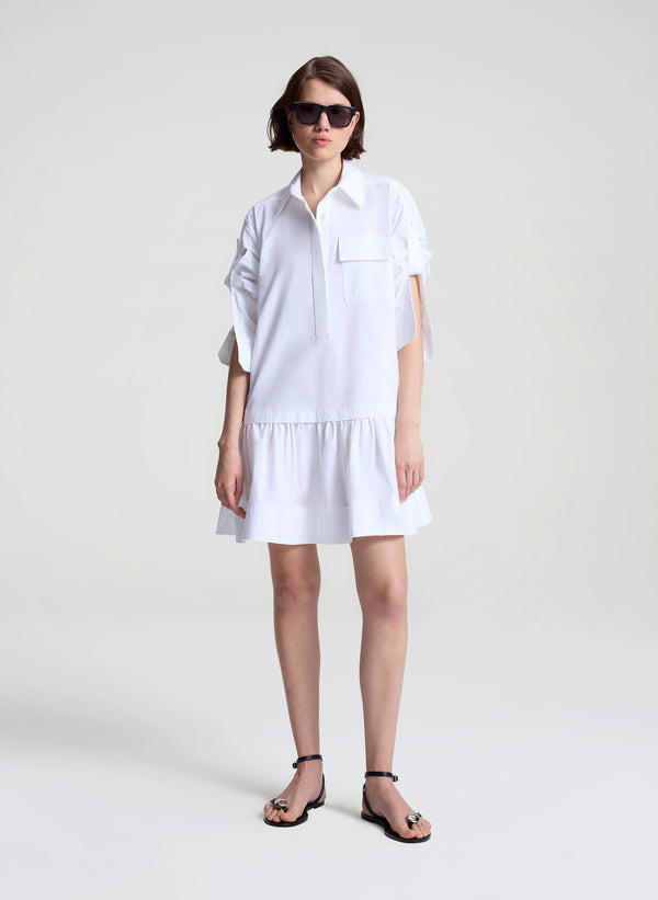 a.l.c. Brooke Cotton Mini Shirtdress White