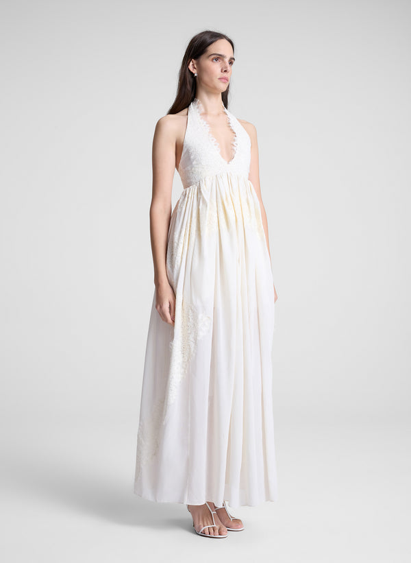 A.l.c. Cambrie Lace Maxi Dress Cream