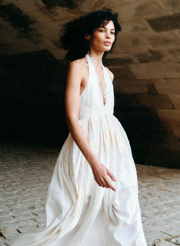 a.l.c. Cambrie Lace Maxi Dress Cream