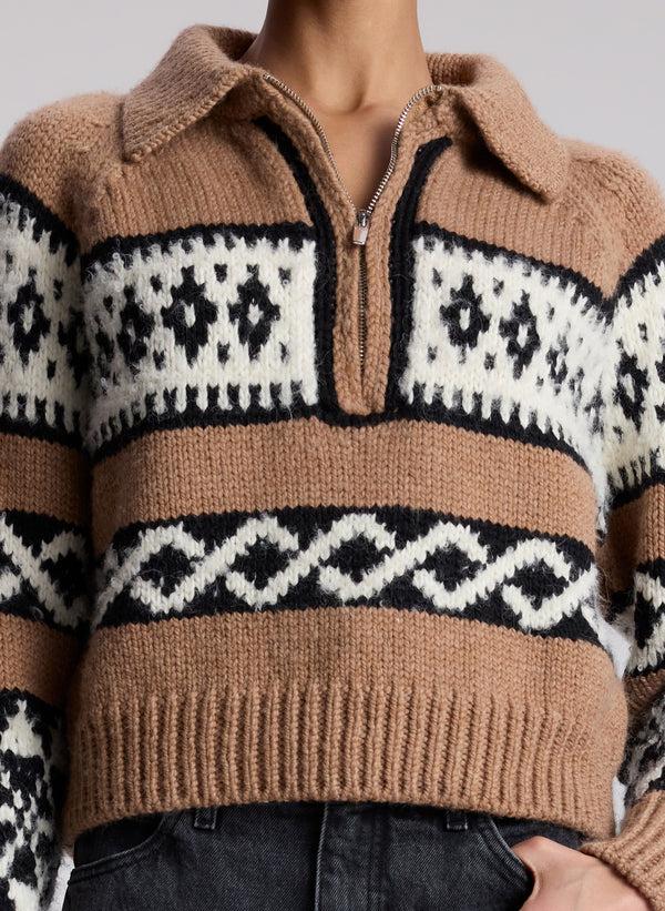 A.l.c. Carter Merino Fairisle Sweater Camel Multi