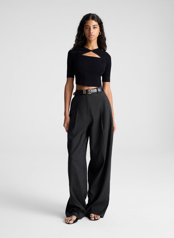 a.l.c. Charles Linen Pant Black
