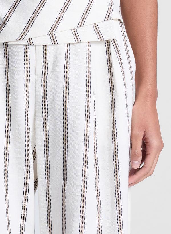 A.l.c. Charles Striped Linen Pant Cream Stripe