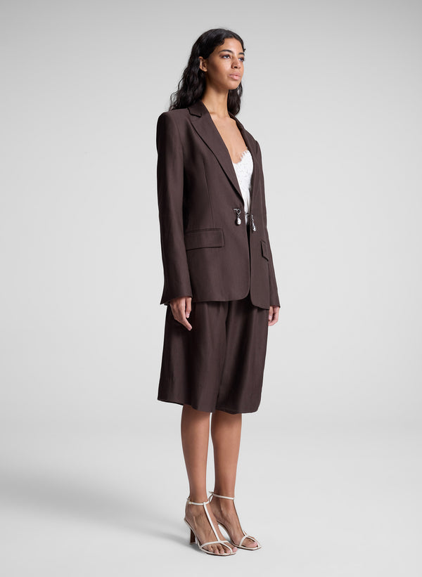 A.l.c. Charlie Soft Suiting Short Dark Carob