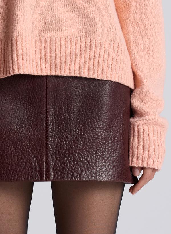 A.l.c. Cowan Leather Mini Skirt Umber