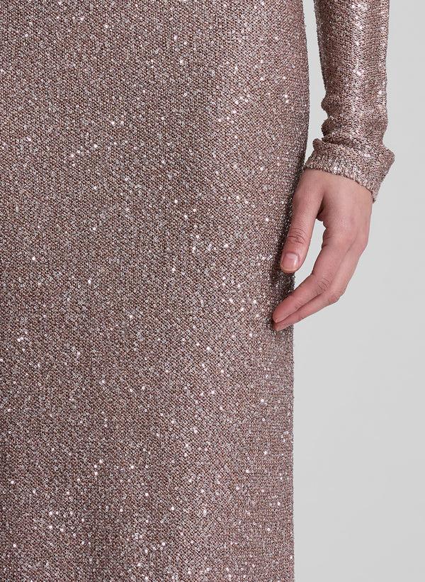 A.l.c. Dana Metallic Knit Midi Skirt Mauve/Silver