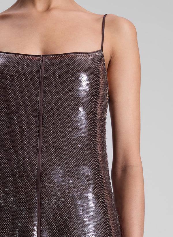 A.l.c. Dani Sequin Embellished Mini Dress Smoke