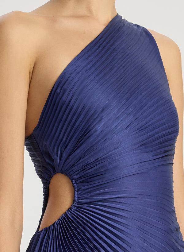 A.l.c. Delfina Satin Pleated Dress Riviera