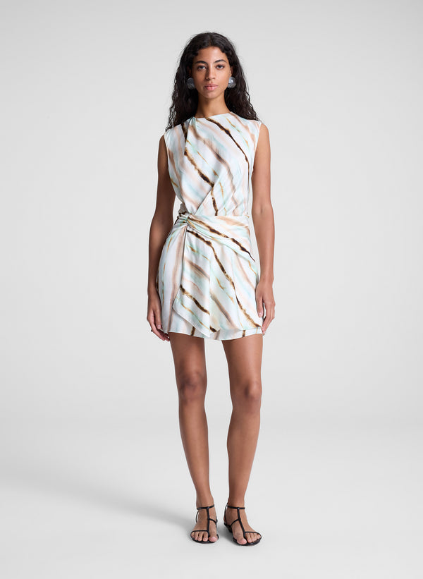 A.l.c. Delia Striped Mini Dress Mint Multi