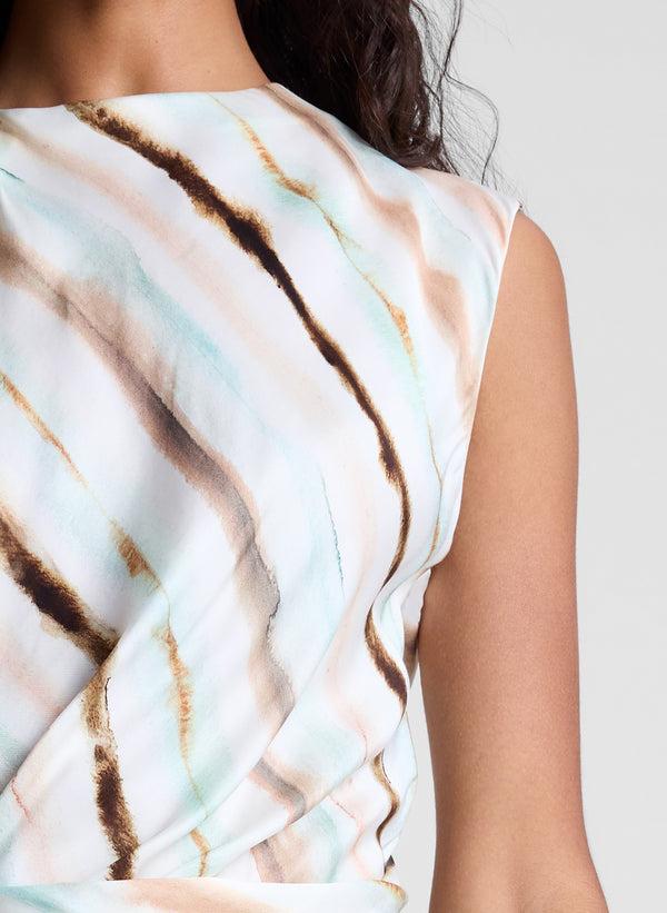 A.l.c. Delia Striped Mini Dress Mint Multi