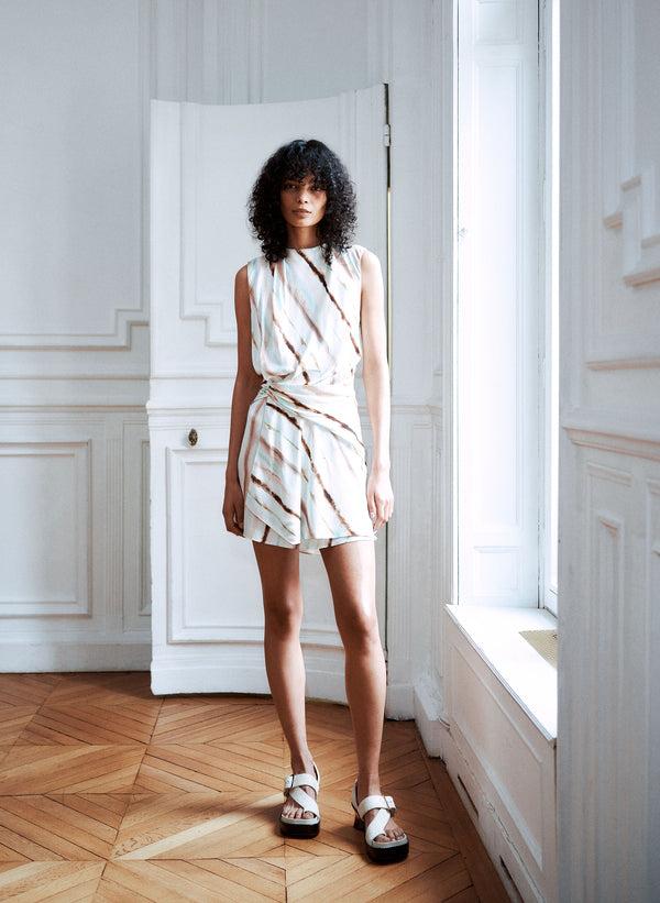 a.l.c. Delia Striped Mini Dress Mint Multi