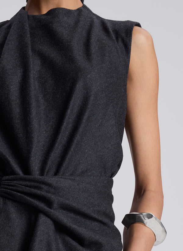 A.l.c. Dion Wool Cashmere Mini Dress Charcoal