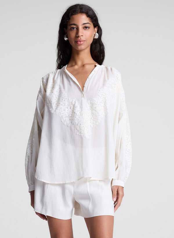 a.l.c. Elaine Lace Top Cream